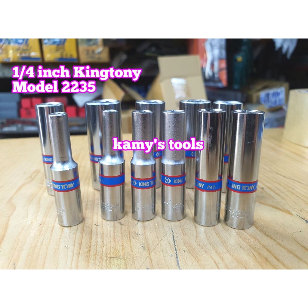 Đầu tuýp đầu khẩu dài Kingtony 1/4 inch model 2235 4mm-14mm