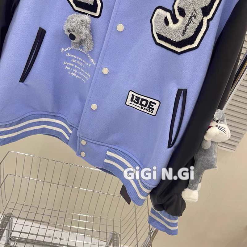 ÁO KHOÁC BOMBER THỎ LOO•NEY PHA TAY DA