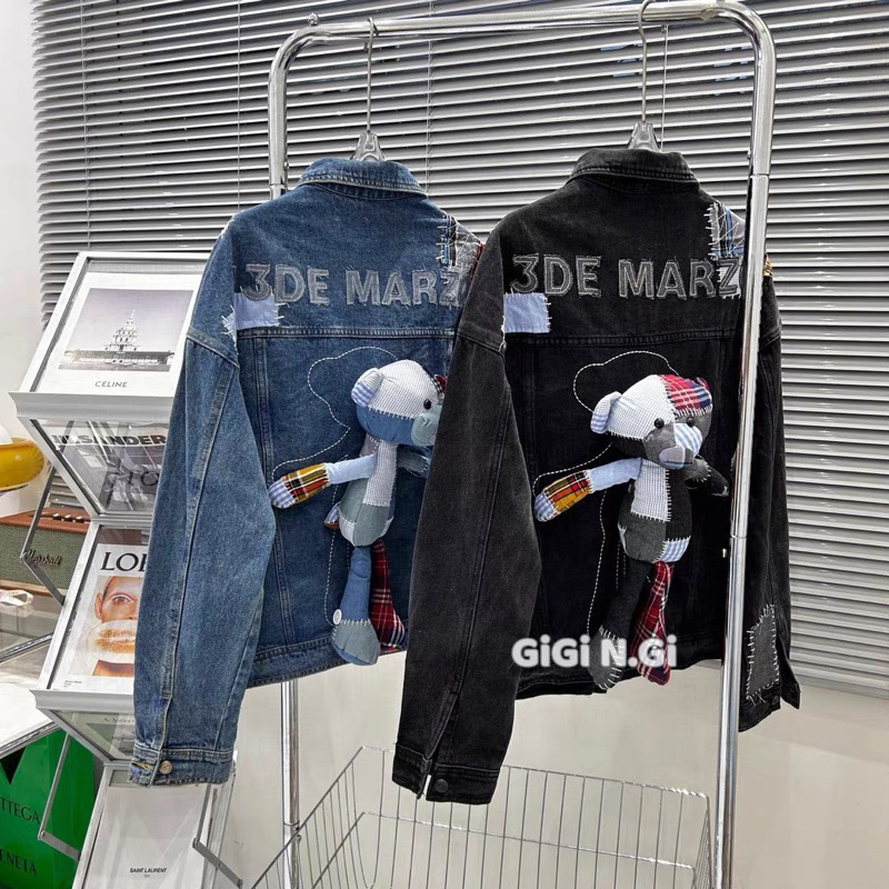 ÁO KHOÁC BÒ 13DE MARZO GẤU VÁ [HÀNG SẴN]