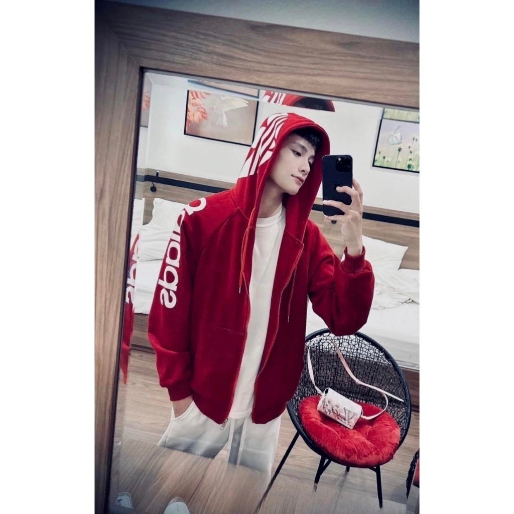 Áo Khoác Hoodie khóa adi.das Họa Tiết , Áo Hoodie khóa Chất Liệu Vải Nỉ Bông Dày Dặn Có Mũ Siêu Hot Cháy Phố 2023