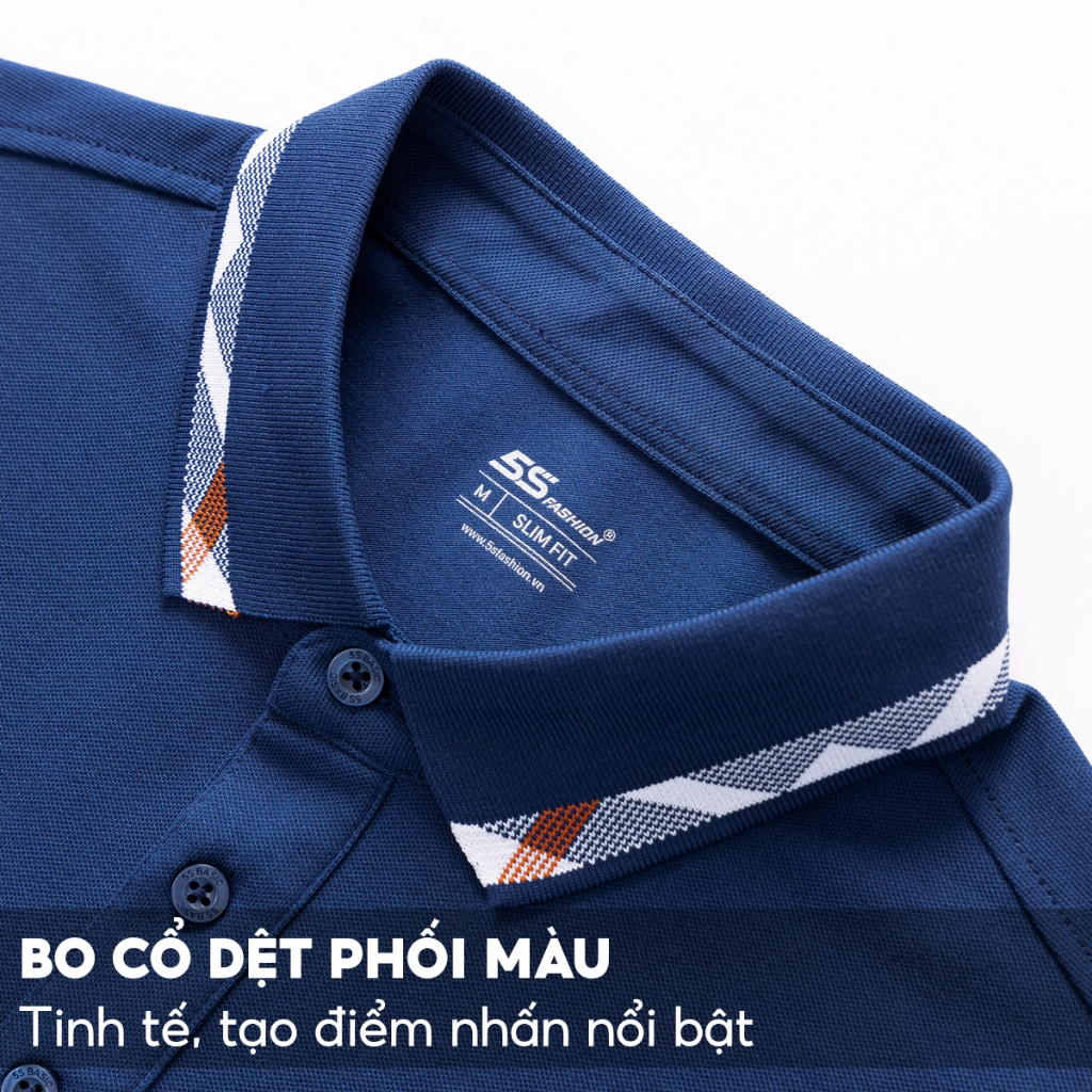 Áo Polo Nam Dài Tay Cổ Bẻ 5S FASHION, Chất Cotton Thấm Hút, Ấm, Thiết Kế Trơn Dễ Mặc