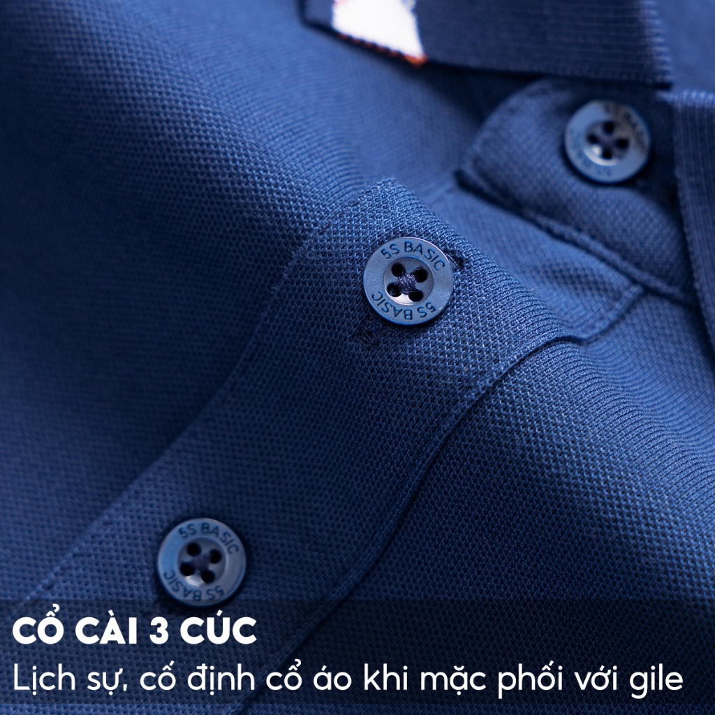 Áo Polo Nam Dài Tay Cổ Bẻ 5S FASHION, Chất Cotton Thấm Hút, Ấm, Thiết Kế Trơn Dễ Mặc