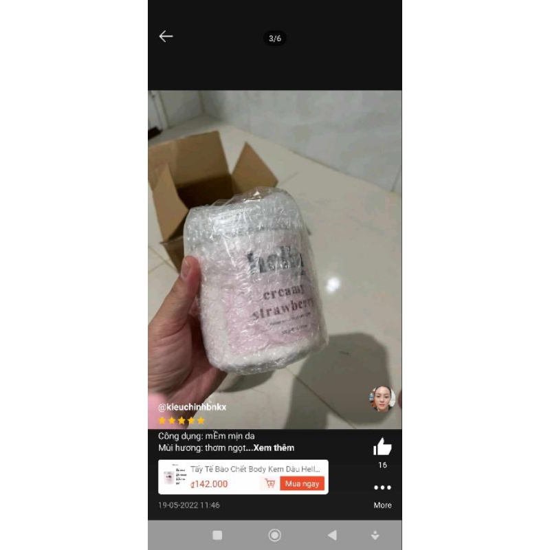 Tẩy tế bào chết hella kem dâu