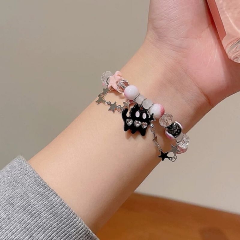 Vòng Tay Hạt Nhựa Mèo Đen Ngôi Sao - TS1769 - BCorner