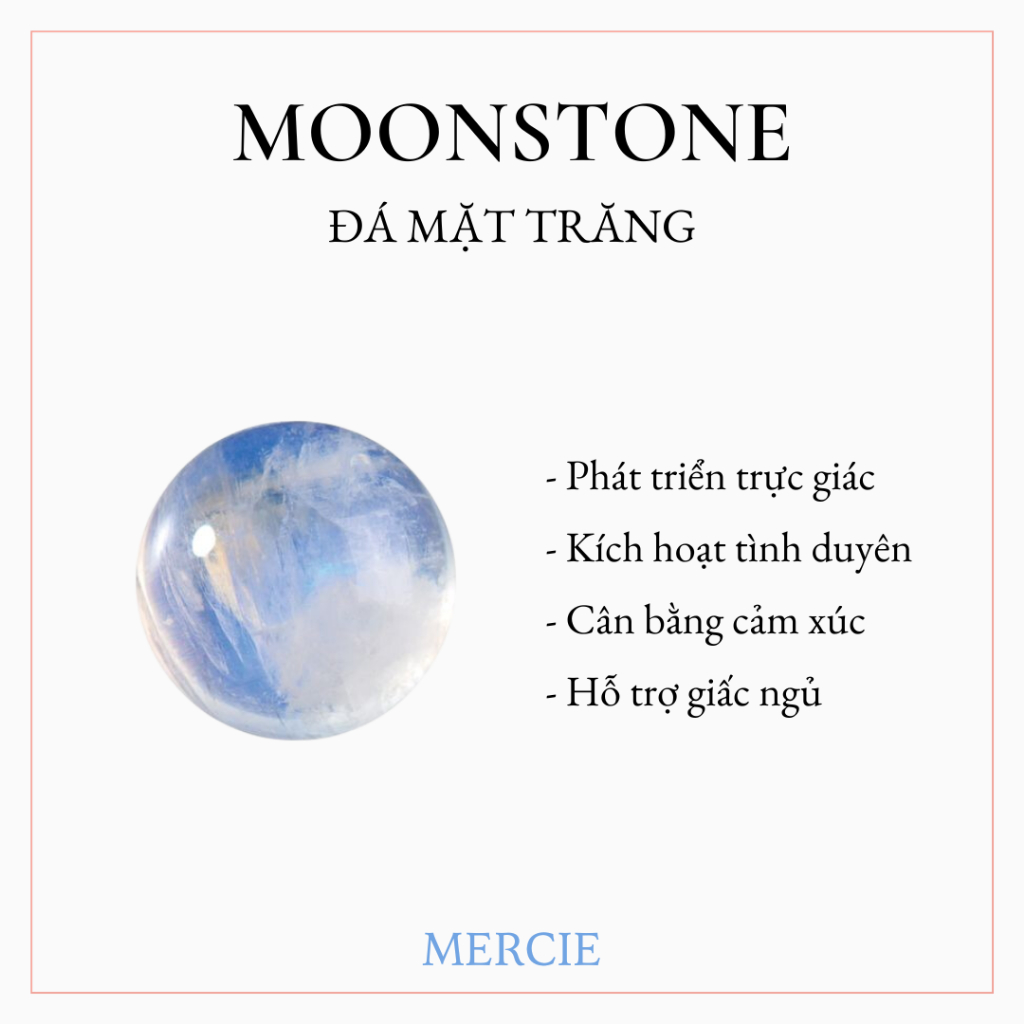 Nhẫn Nữ Bạc 925 Đá Mặt Trăng Đơn Giản Moonstone Ring Mercie Jewelry