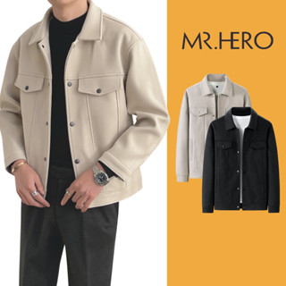 Áo khoác dạ măng tô nam dáng ngắn AKD33 M.RO màu đen be dài tay 2 lớp thời trang thu đông 2023 Mrhero