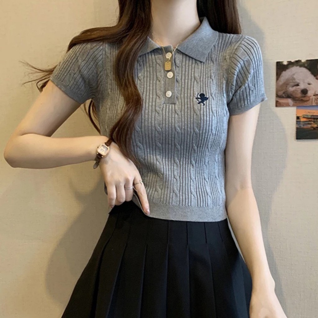 Áo len polo dệt kim dáng ôm - Springgirl - Aolenpolotheu32158_P11K7