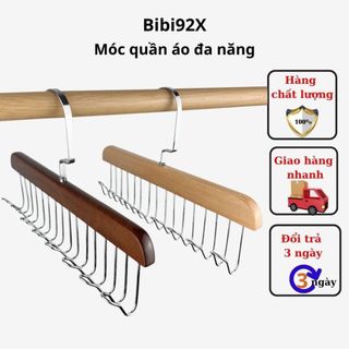 Móc Gỗ Treo Quần Áo Đồ Lót Khăn Thắt Lưng Cà Vạt Áo 2 Dây Đa Năng Tiện Dụng