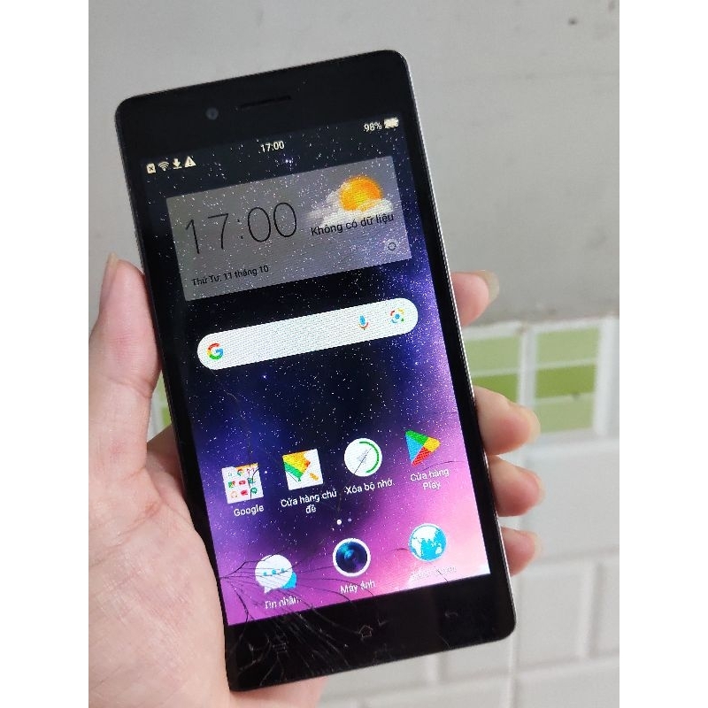 Xác điện thoại cũ Oppo Neo 7 A33w đen nứt kính, liệt cảm ứng
