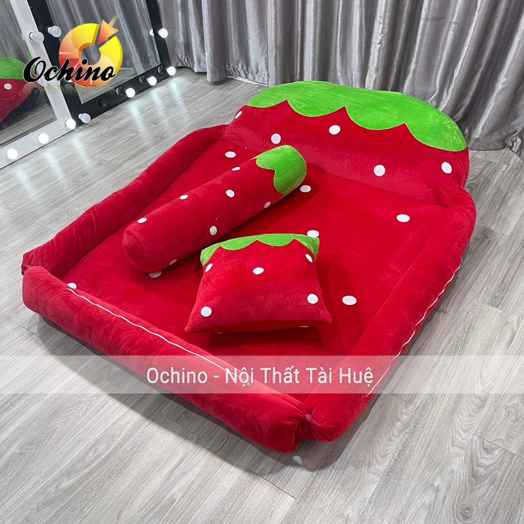 GiườngTotoro-Đệm Giường Thêu Hình Thú Siêu Kute Cao Cấp Vải Bọc Mịn Không Xù Đệm Êm 1M1-1M6 Dày 5Cm (Ảnh