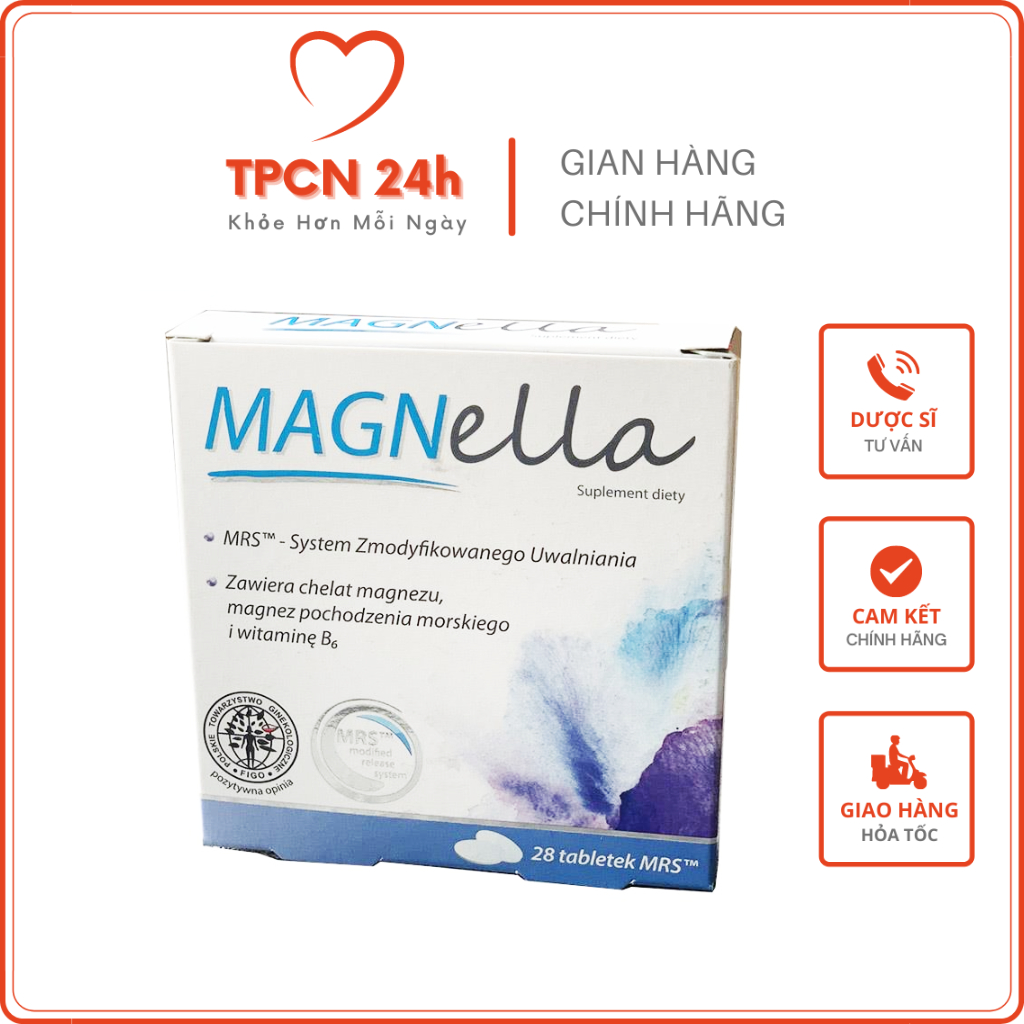 Magnella - Bổ Sung Vitamin B6, Vitamin Bầu, Bổ Thần Kinh, Đau Cơ, Chuột Rút