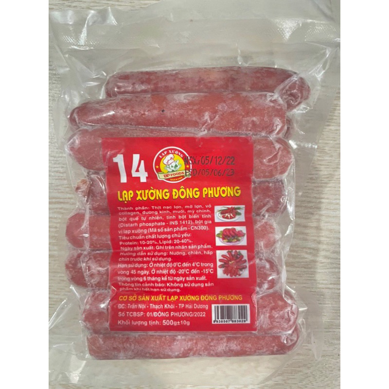 Lạp xưởng tươi Đông Phương 500g, chiên, rán, thả lẩu siêu ngon, hàng loại 1