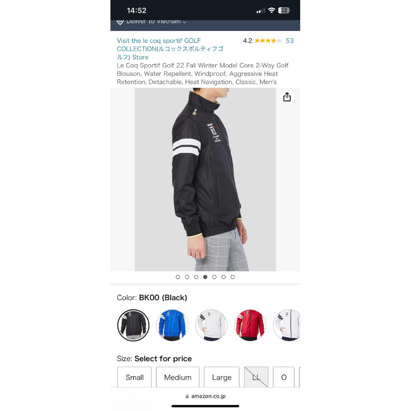 Áo khoác gió tay áo tháo rời form thể thao 3 màu đen - trắng - xám Le co.q chính hãng