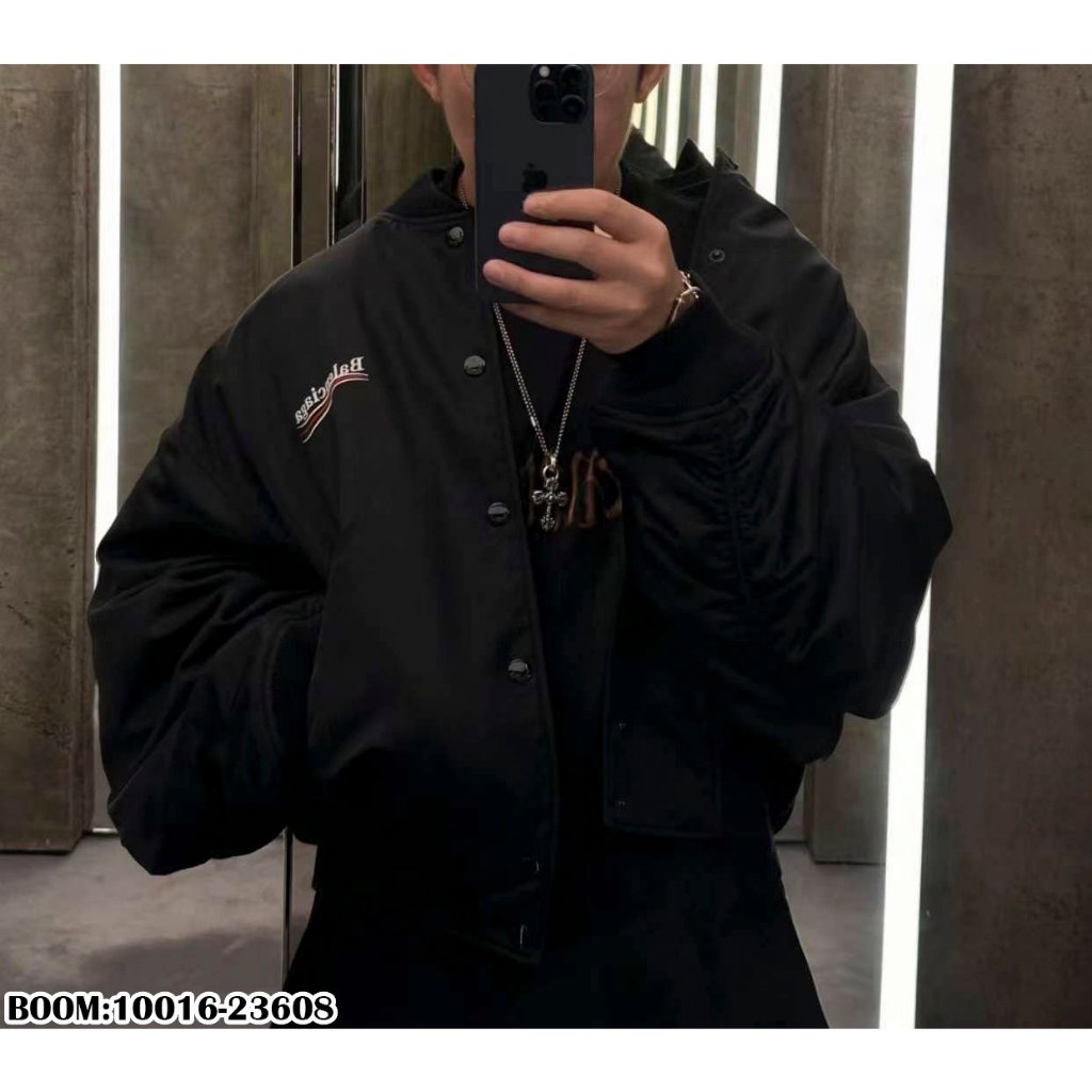 Áo Khoác Bomber Balenciaga Thêu 2 Mặt Cực Nét - Áo Khoác Bomber Cho Nam Nữ Chất Dày Dặn Cao Cấp - donche_shop 10016