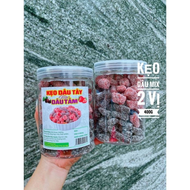 Kẹo đà lạt dâu tây mix dâu tằm 400gr thơm ngon
