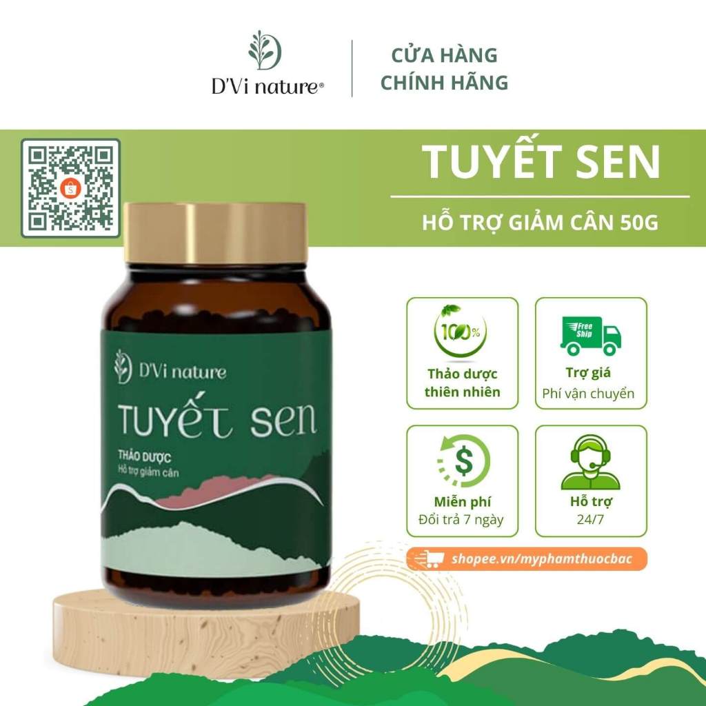 Giảm cân tuyết sen D’Vi nature giúp giảm mỡ gan, giảm mỡ máu, săn chắc gọn gàng cơ thể, giảm cân an toàn từ thảo dược