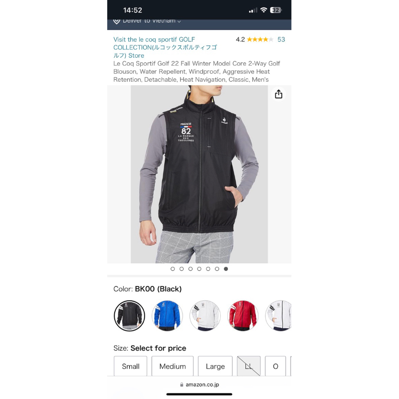 Áo khoác gió tay áo tháo rời form thể thao 3 màu đen - trắng - xám Le co.q chính hãng