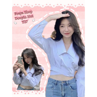 Siêu phẩm áo kiểu nữ - áo sơ mi croptop dây eo sexy hot trent !!