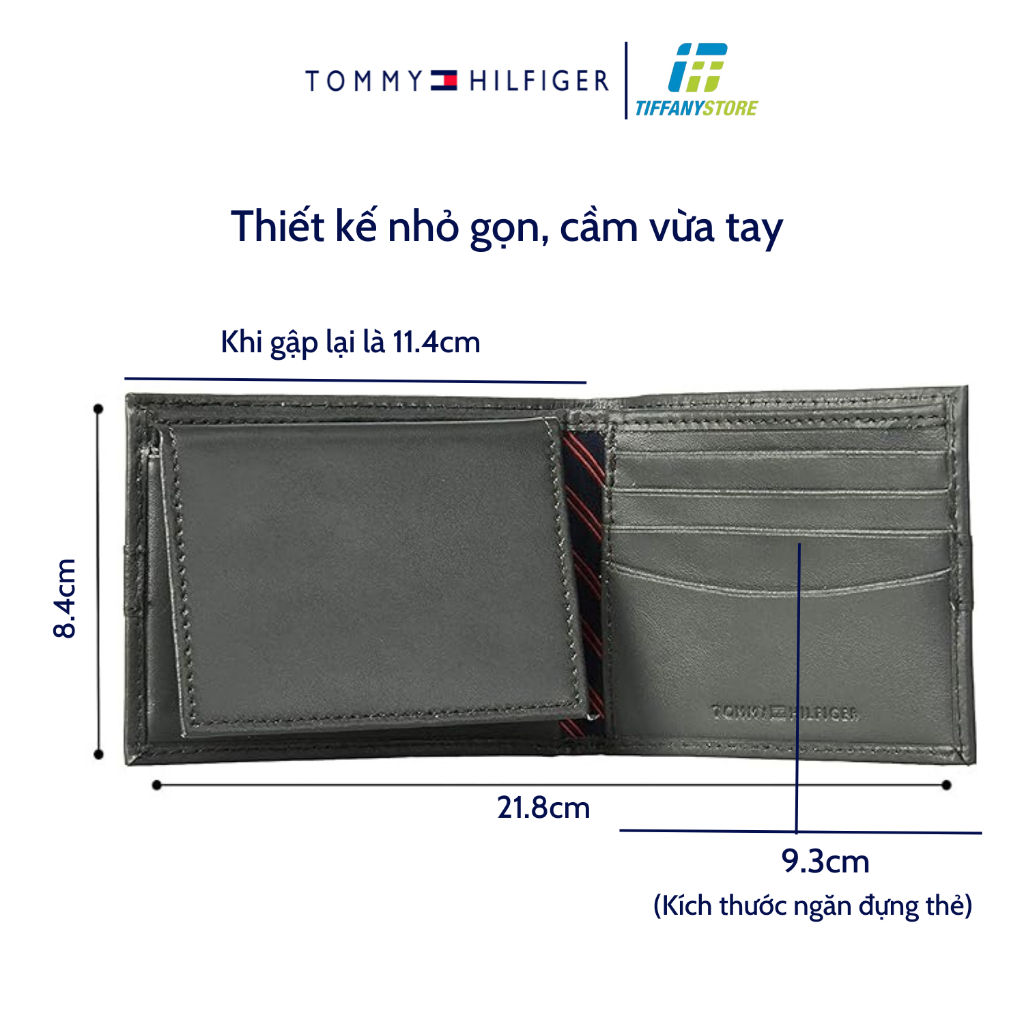 Ví nam Tommy Hilfiger Men's Leather Wallet - Ví da gập đôi Slim Bifold 5673 - Hàng chính hãng - Nhập tại Mỹ