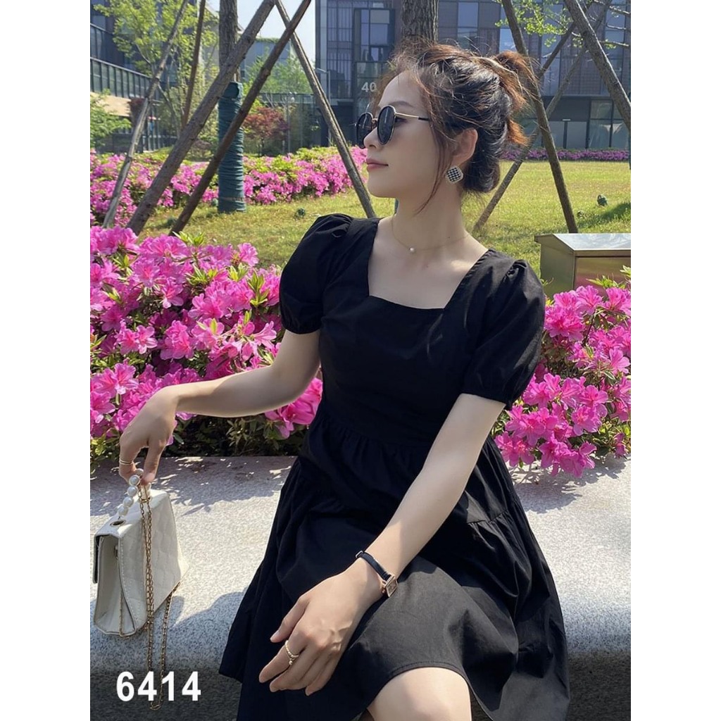 Đầm nữ baby tiểu thư màu hồng, tay bồng, siêu dễ thương B40