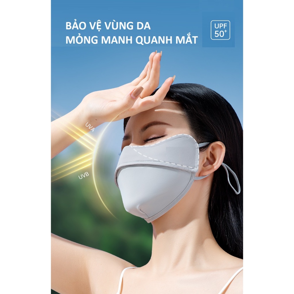 Khẩu Trang Làm Mát UPF 35/50+ Ngăn Chặn 97% Tia UV, giặt được