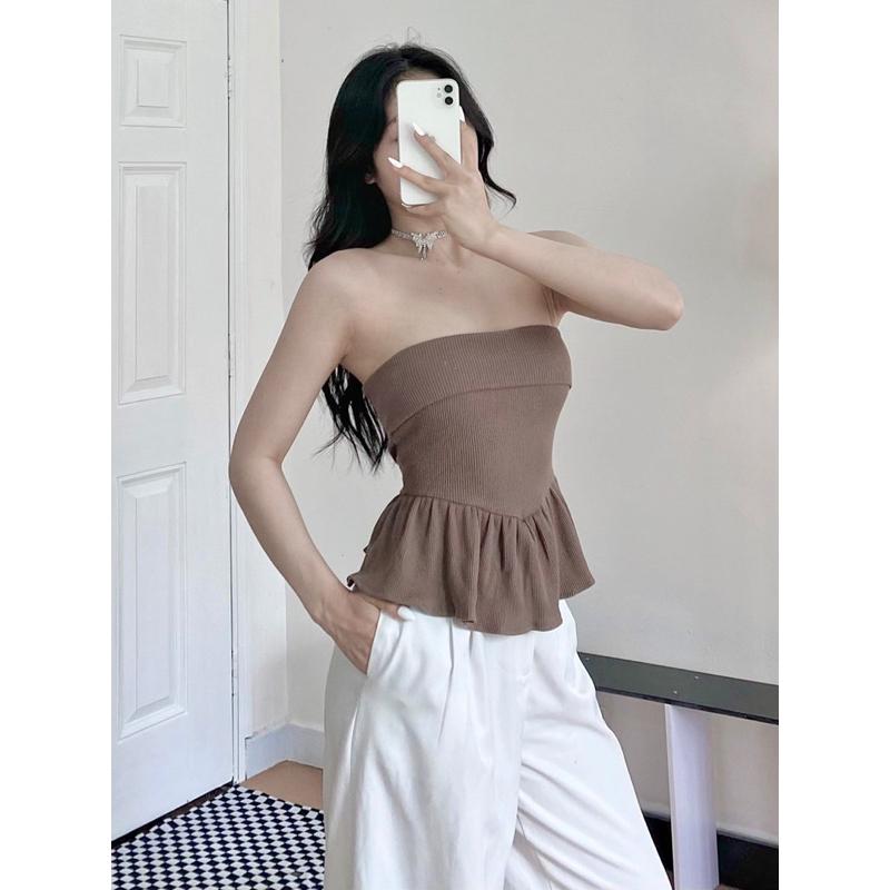 Áo ống xếp li xoè