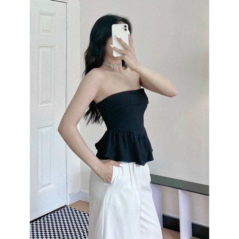 Áo ống xếp li xoè