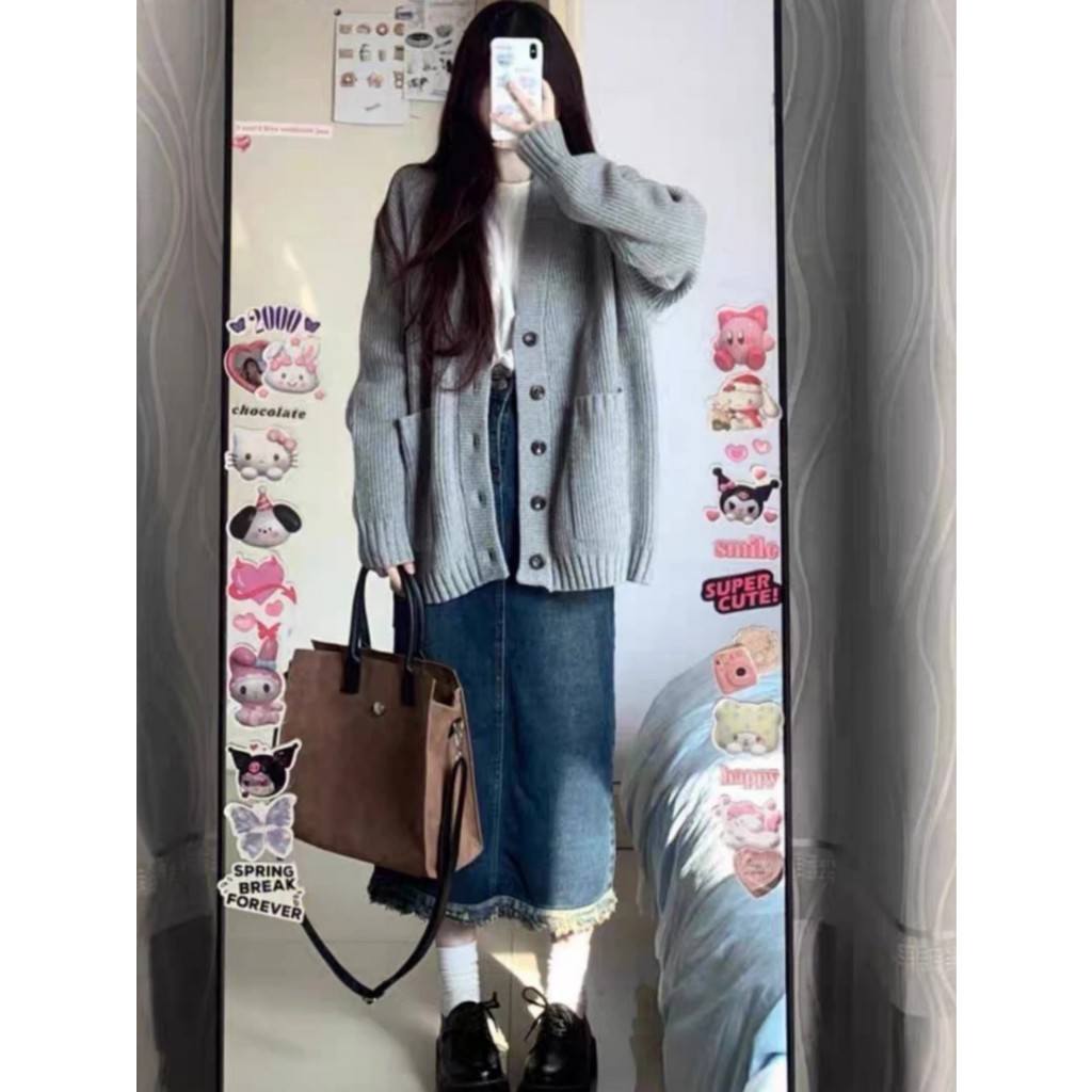 Áo len cardigan nữ dài tay kiểu trơn - Springgirl - CDG8836_P0K7