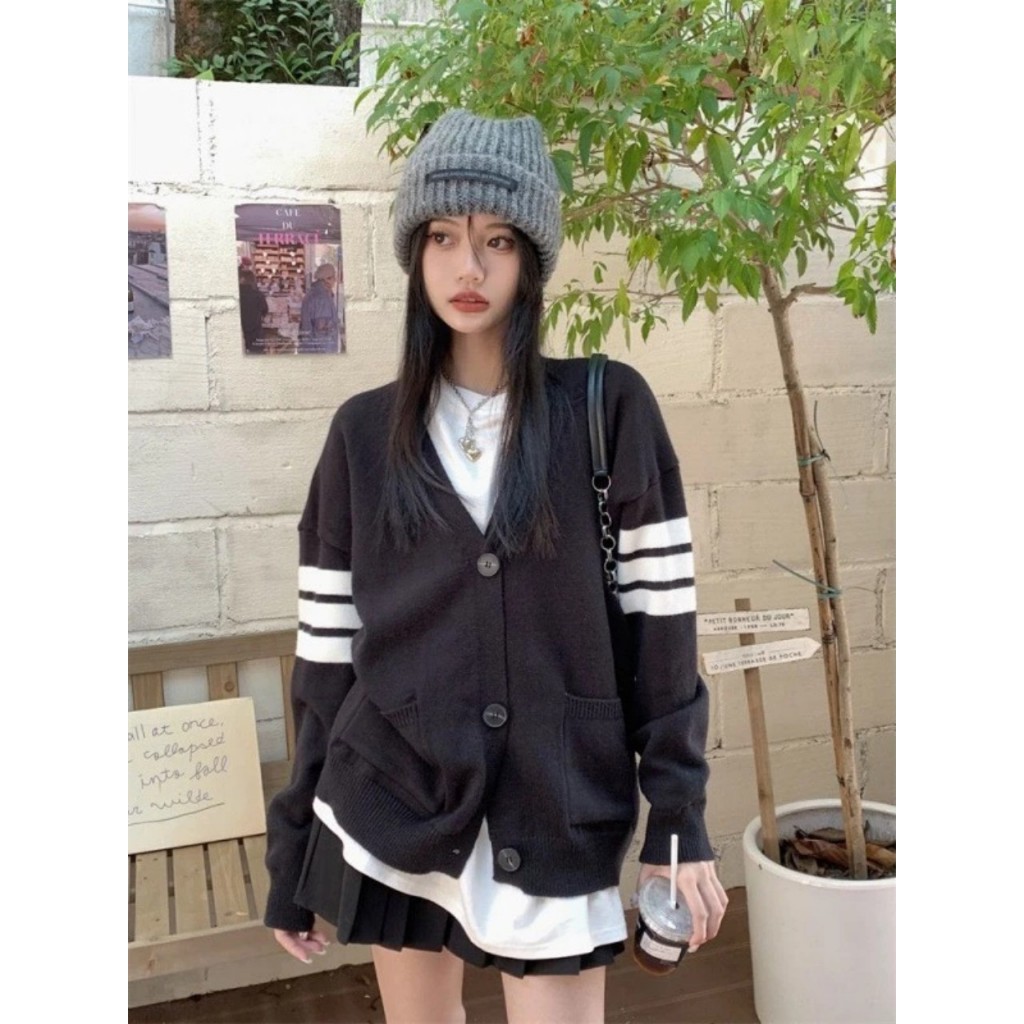 Áo len cadigan kẻ sọc tay dáng dài - Springgirl - Cadiganphoivien102_P5K9.10