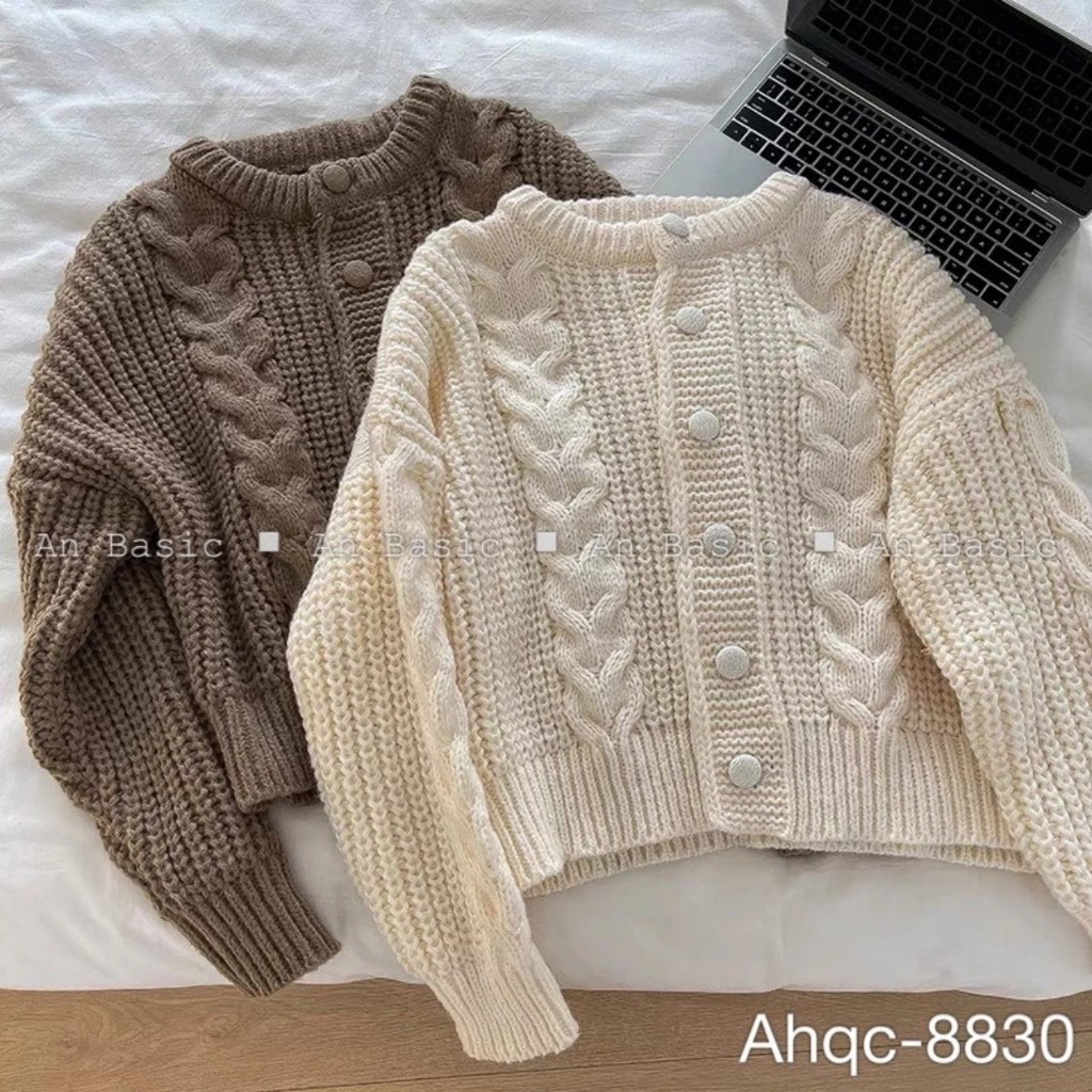 Áo len thừng cúc bọc, áo khoác dáng rộng phong cách - Springgirl - Aolenthungcucboc8830_P8