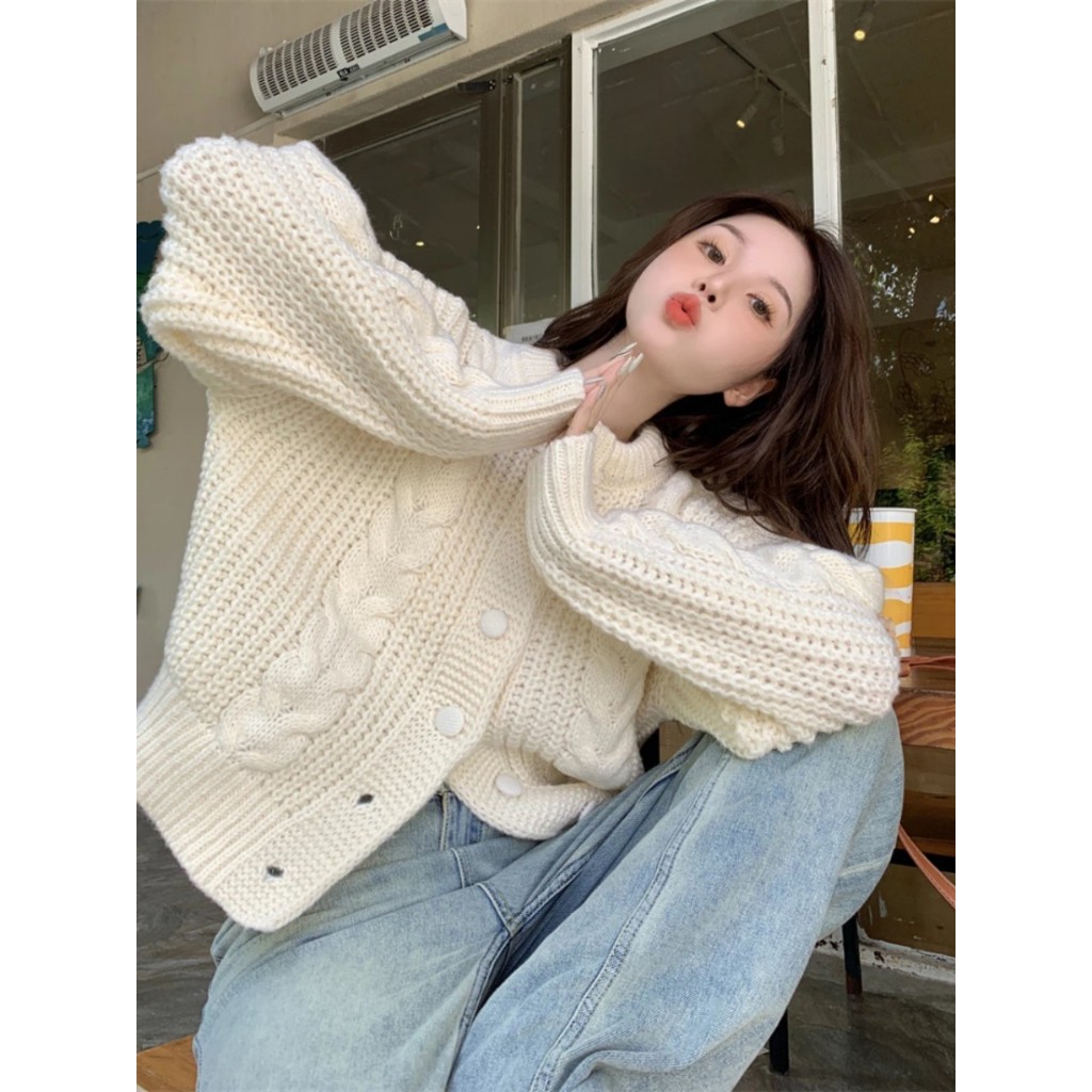 Áo len thừng cúc bọc, áo khoác dáng rộng phong cách - Springgirl - Aolenthungcucboc8830_P8