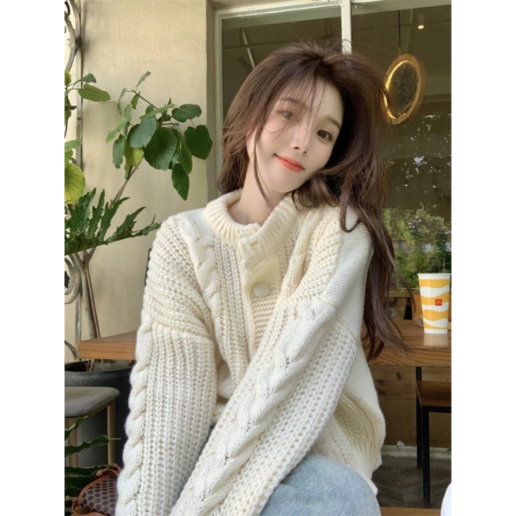 Áo len thừng cúc bọc, áo khoác dáng rộng phong cách - Springgirl - Aolenthungcucboc8830_P8