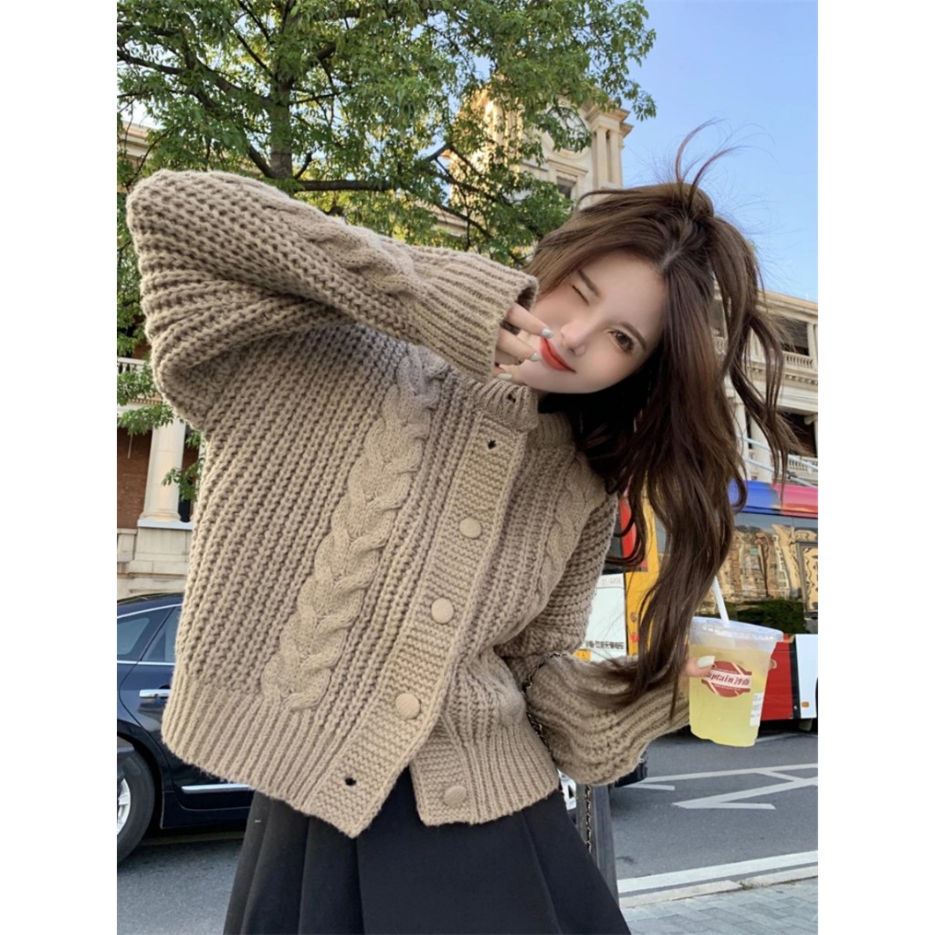 Áo len thừng cúc bọc, áo khoác dáng rộng phong cách - Springgirl - Aolenthungcucboc8830_P8