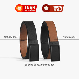 Thắt Lưng Da Thật Đầu Xoay LAGOM - Đầu khóa 35mm - Dây Saffi 2 màu Đen - Nâu