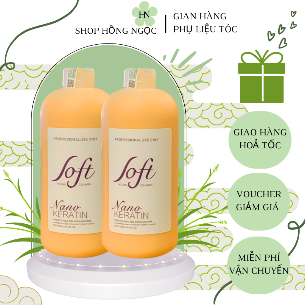 [CHÍNH HÃNG] Keratin Nano Soft tươi phục hồi tóc hư nát 1000ML