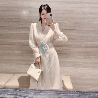 ĐẦM CỔ VEST KHÓA EO KẾT NỔI