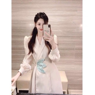 ĐẦM CỔ VEST KHÓA EO KẾT NỔI