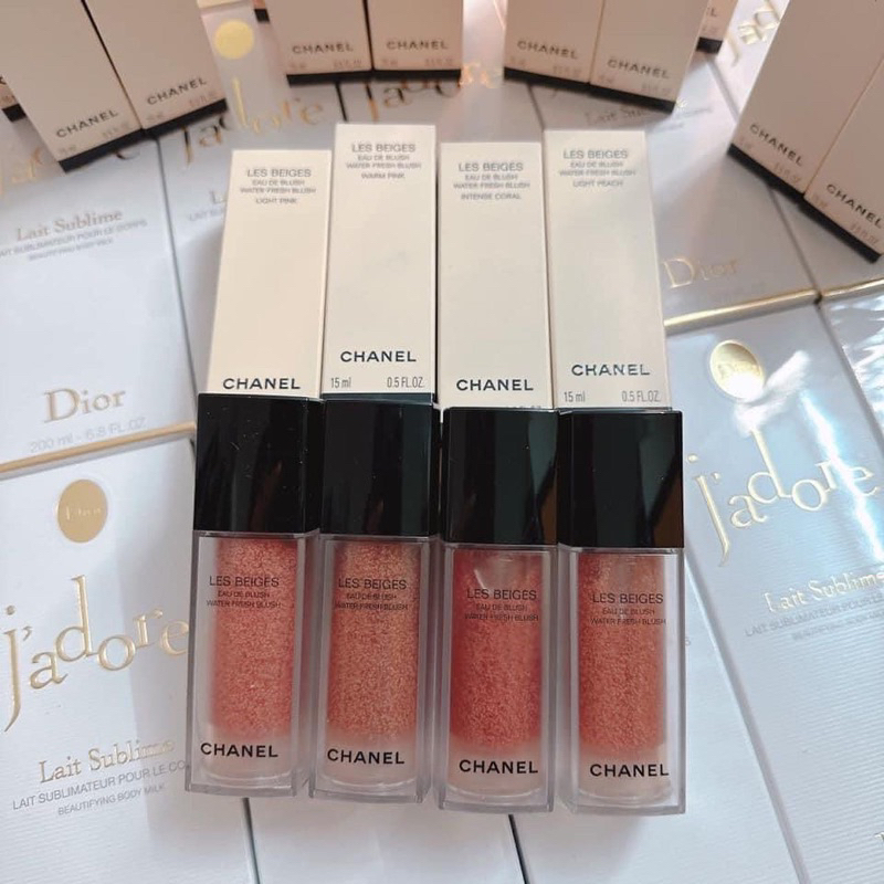 Má hồng CHA.NEL LES BEIGES EAU DE BLUSH WATER FRESH BLUSH Light Peach / Light Pink / Warm Pink / Intense Coral
