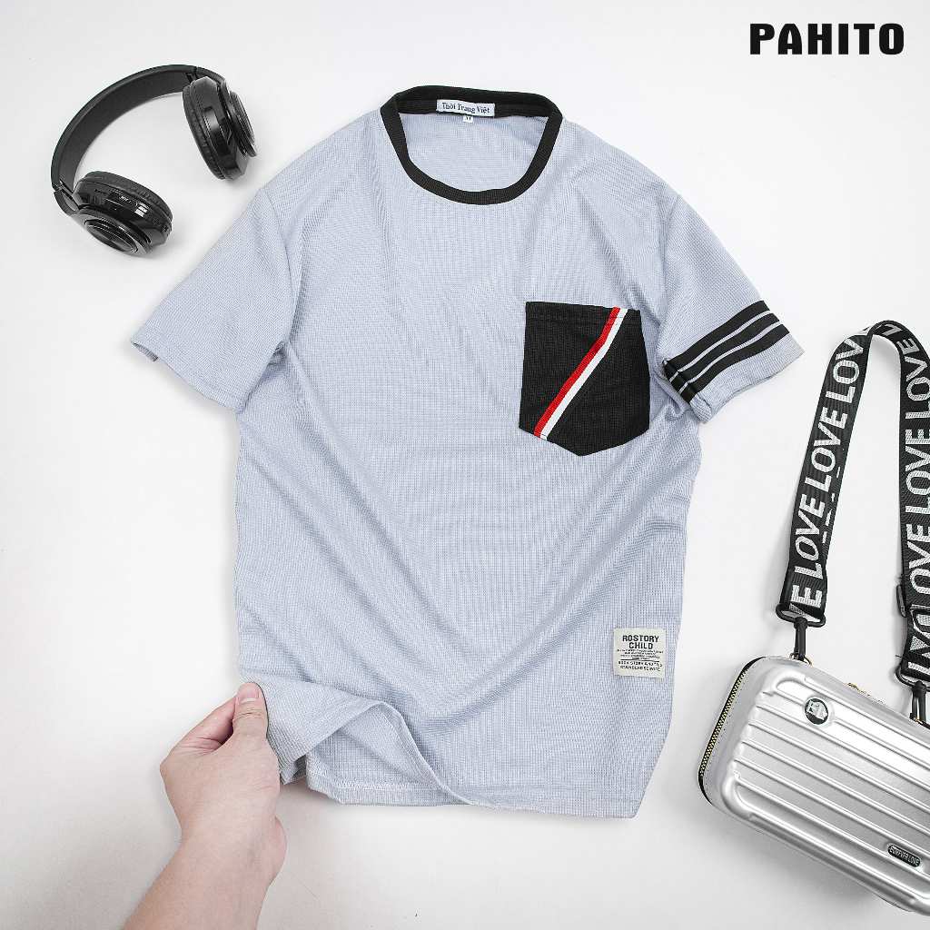 Quần áo hè nam ngắn tay viên sọc chất vải tổ ong