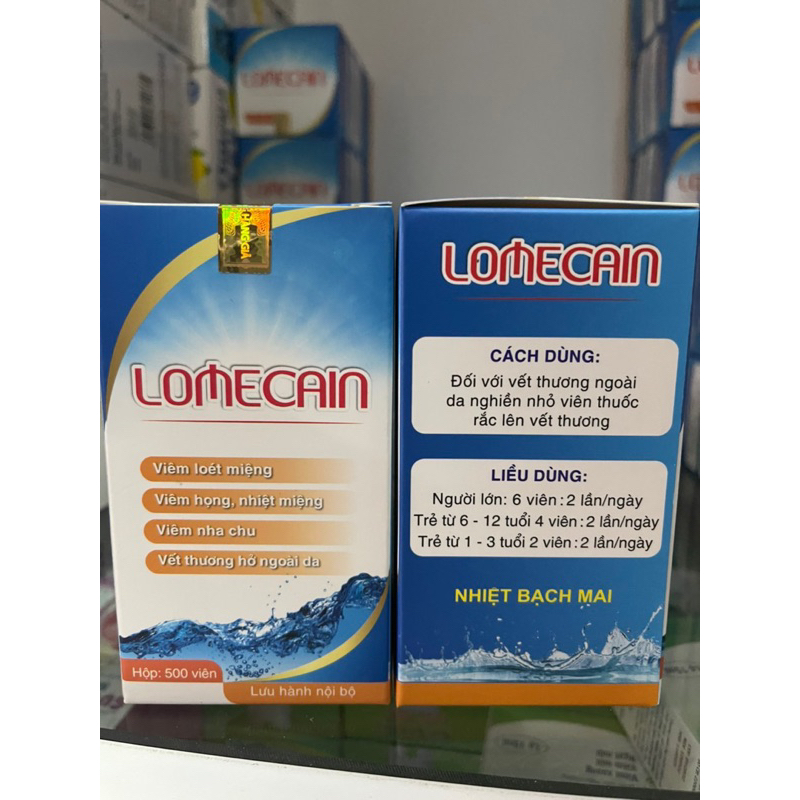 Nhiệt miệng bạch mai lomecain hộp 500 viên
