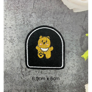 sticker logo patch thêu GẤU ủi nhiệt
