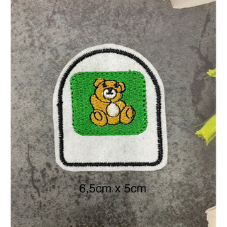 sticker logo patch thêu GẤU ủi nhiệt