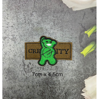 sticker logo patch thêu GẤU ủi nhiệt