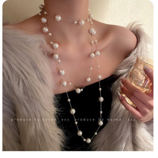    DAISYN   N835 dây chuyền hạt ngọc trai nhân tạo mang áo dài 14li-8li 180cm chuỗi hạt ngọc trai nhân tạo sang trọng 