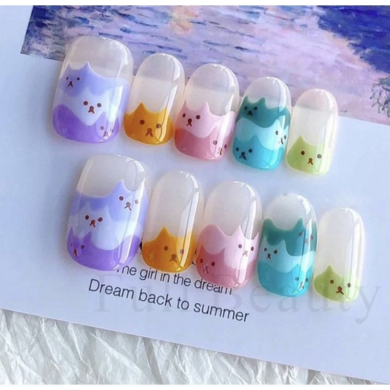 móng giả_nail box móng thiết kế mèo con