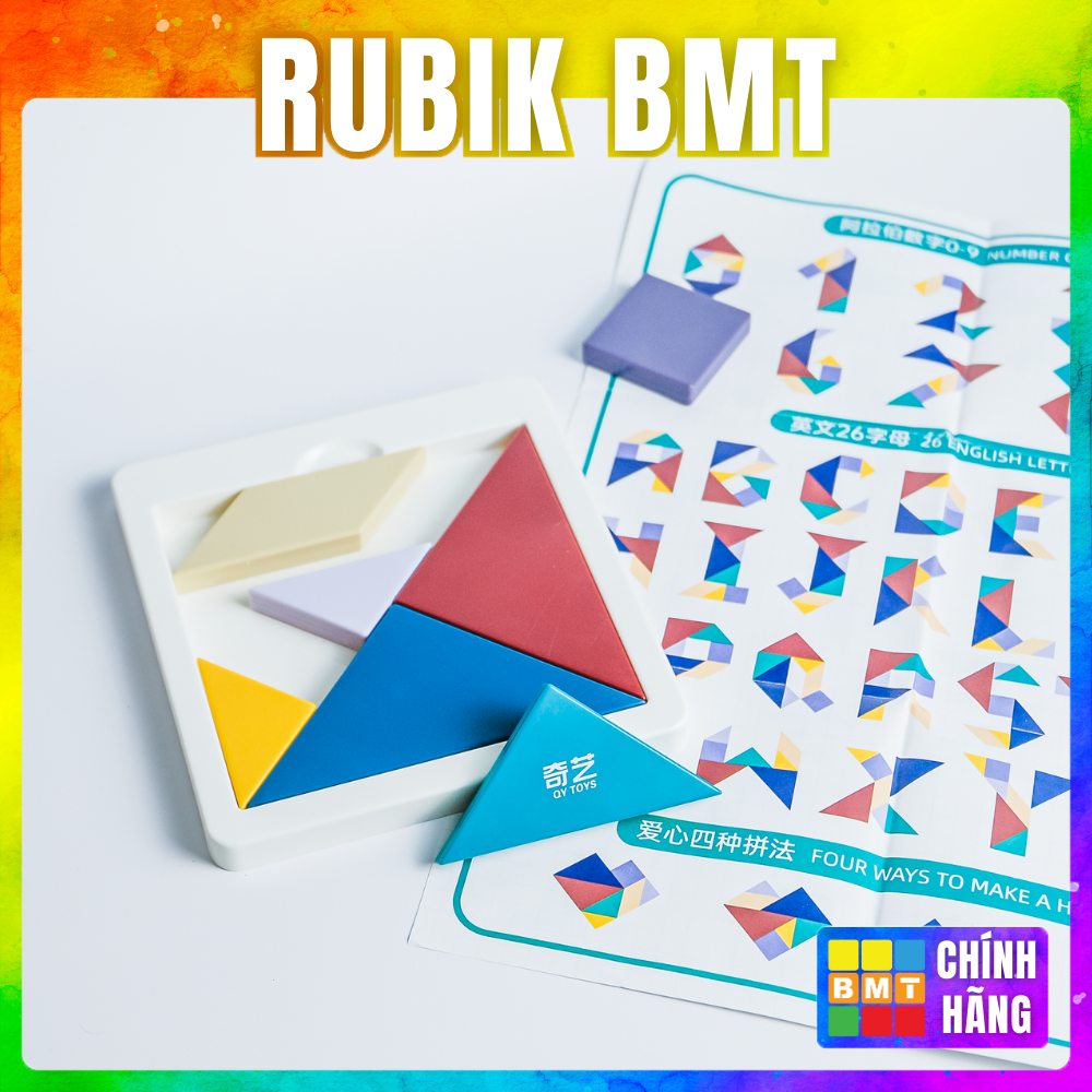Qiy Tangram Bộ Đồ Chơi Xếp Hình Mảnh Ghép Tangram Hỗ Trợ Dạy Học Cho Bé Mẫu Giáo - Đồ Chơi Thông Minh Cho Trẻ Em