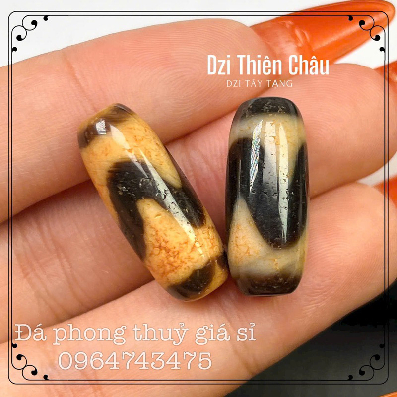 Mặt mã não Dzi đen và nâu lên vảy lên dầu siêu Vip tu nhiên hàng kiểm định mix vòng hoặc làm dây chuyền