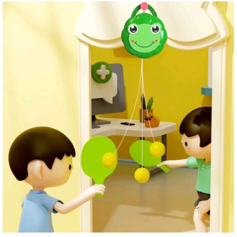 Đồ Chơi Bóng Bàn Treo Hình Con Ếch, Thỏ, Gấu Giúp Bé Phát Triển Chiều Cao Và Thể Chất, Vui Chơi Ham Vận Động