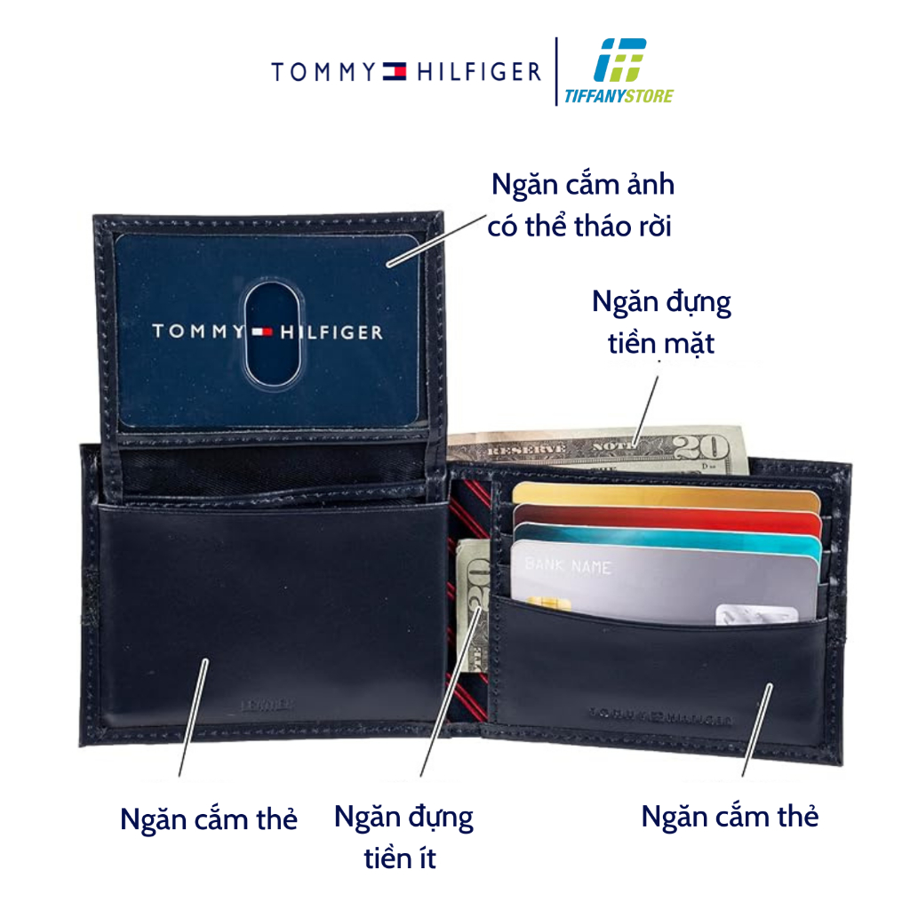 Ví nam Tommy Hilfiger Men's Leather Wallet - Ví da gập đôi Slim Bifold 5673 - Hàng chính hãng - Nhập tại Mỹ