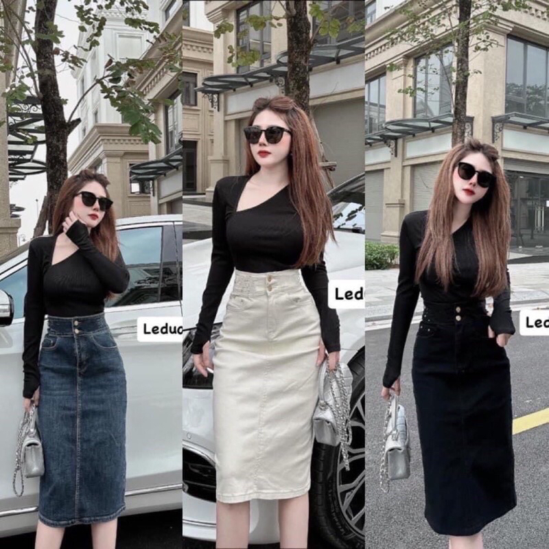 Chân váy giãn 2 khuy hot trend #4001